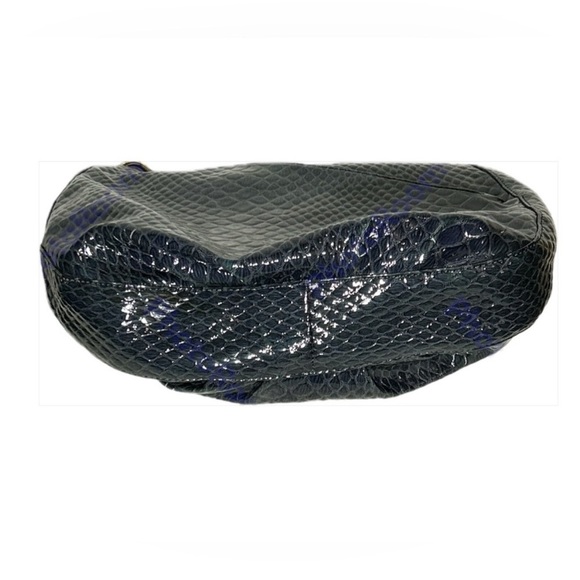 Gianni Bini Purse Shoulder Hobo Bag Gold Chain Snakeskin Blue Green Purple - Picture 3 of 7